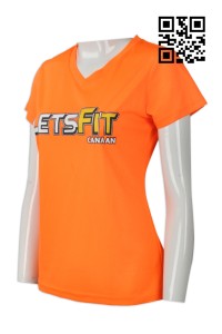 T684 Customized V-neck women's T-shirt Designed women's slim T-shirt Fitness GYM Sports Sweat-absorbent tailor-made T-shirt T-shirt manufacturer